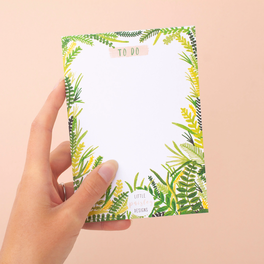 To Do List Notepad | Foliage Pattern Leaf Print Organisation Desk Pad Jotter Making Jungle