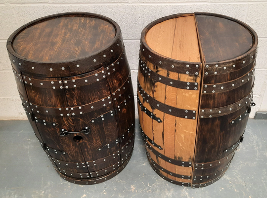 Half Whisky Barrel Drinks Cabinet__Handmade & Recycled From Scotch