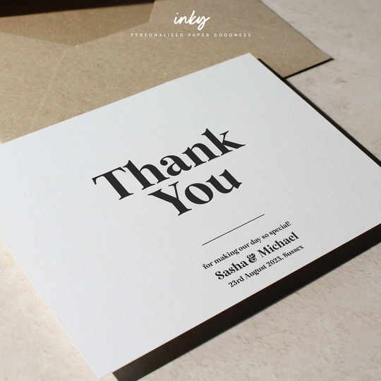 Thank You Wedding Postcard, With Envelopes, Personalised Card, Customisable, You, Gifts, Sabetha
