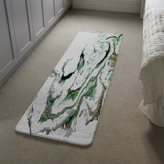Mattern Marble Designer Shaggy Grey/Green Rug
