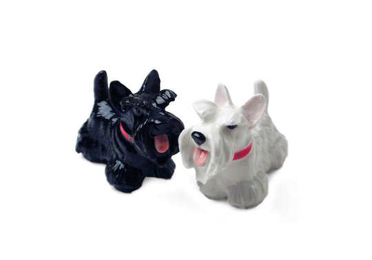 Scottish Terrier Handmade Cruet Set Mini White & Black | 6cm X 8cm