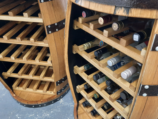 Wine Rack | Drink Cabinet - Table Handcrafted Solid Oak Barrel Furniture
