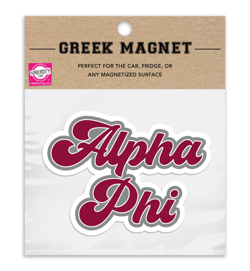 Alpha Phi Retro Sorority Car Magnet Set Of 2 Removable No Residue All Weather Magnets