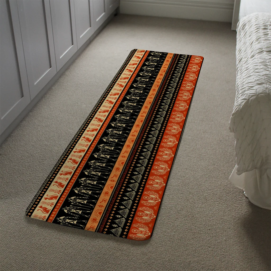 Kunkel Shaggy Black/Orange Rug