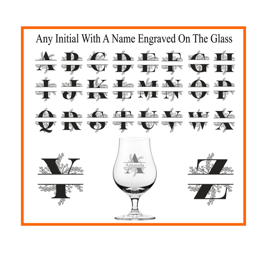Personalised Initial Single Malt Whisky Glass 6.75Oz | 20Cl