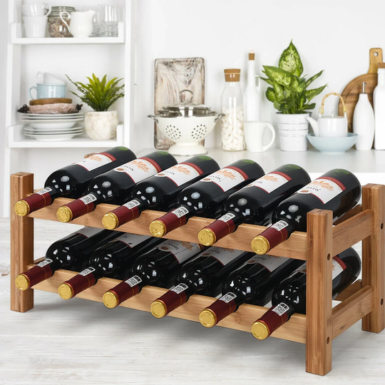 Tobia 12 Bottle Solid Wood Tabletop Wine Bottle Rack