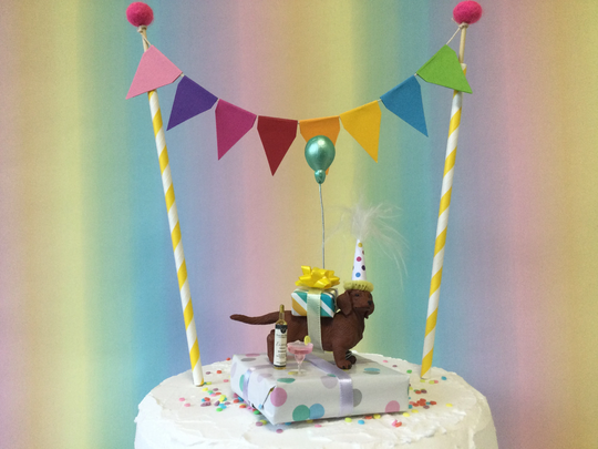 Sausage Dog Cake Topper Dachshund Party With Optional Bunting