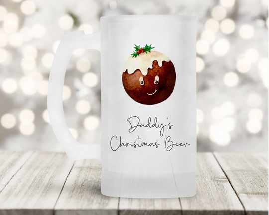 Christmas Beer Glass, Festive Ale Stein, Lover Gift, Real Fan Present, Gifts For Dad Grandad, Drink Wear, Xmas Table Mug