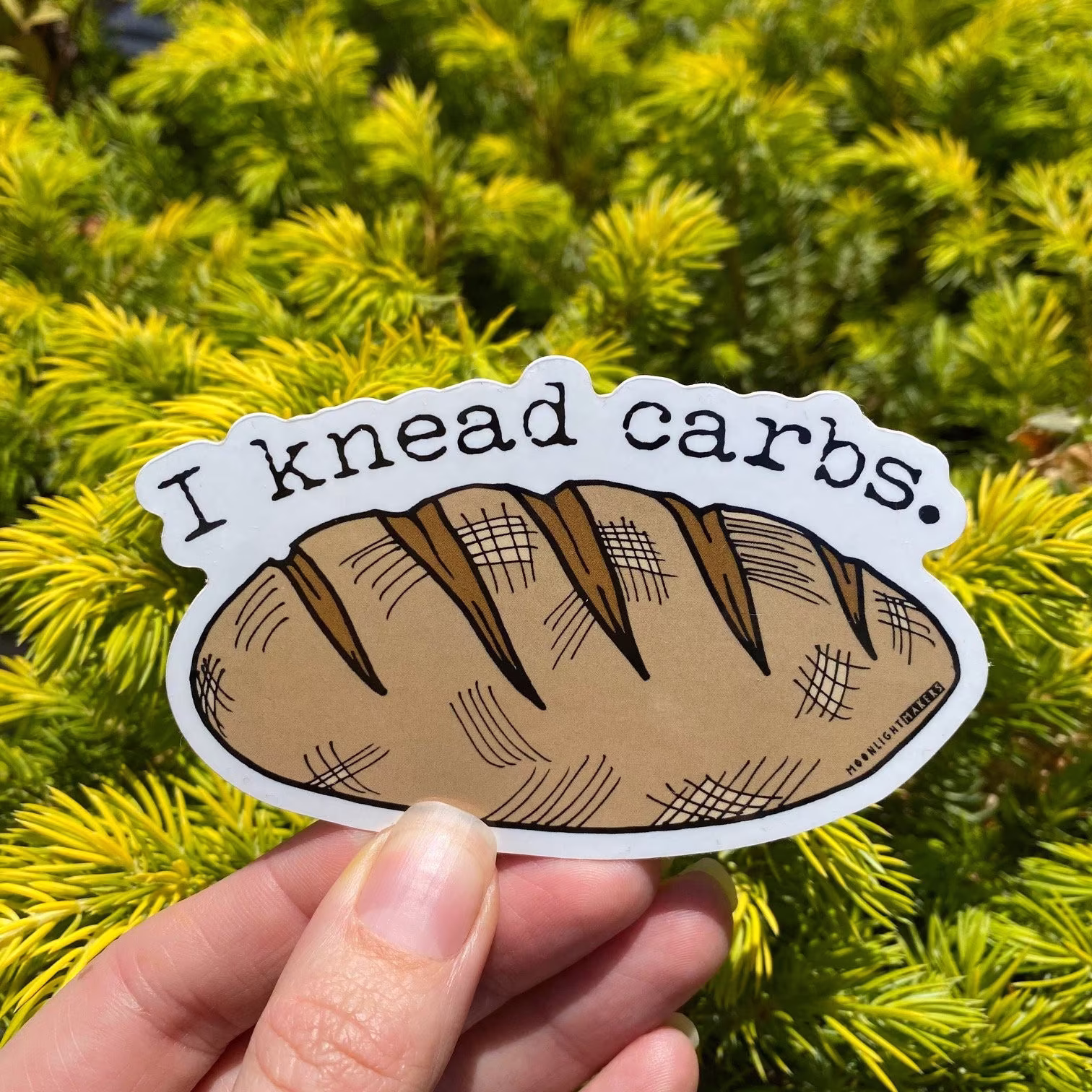 I Knead Carbs, Bumper Sticker, Car Vinyl, Bike Weatherproof, Die Cut