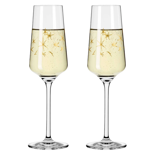 RITZENHOFF CELEBRATION DELUXE Champagne Glass Set #3 by Romi Bohnenberg, made of crystal, 233ml, in gift box