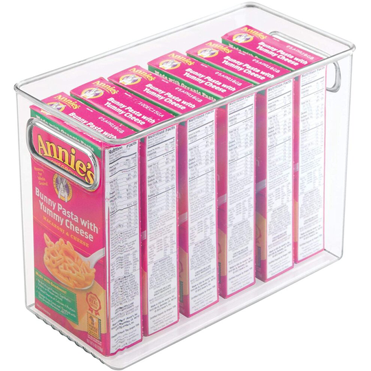 iDesign Cabinet/Kitchen Binz Kitchen Storage Container, Tall Plastic Storage Boxes for the Fridge, Freezer or Pantry, Clear