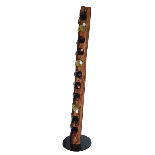Breunig 11 Bottle Solid Wood Floor Wine Bottle Rack