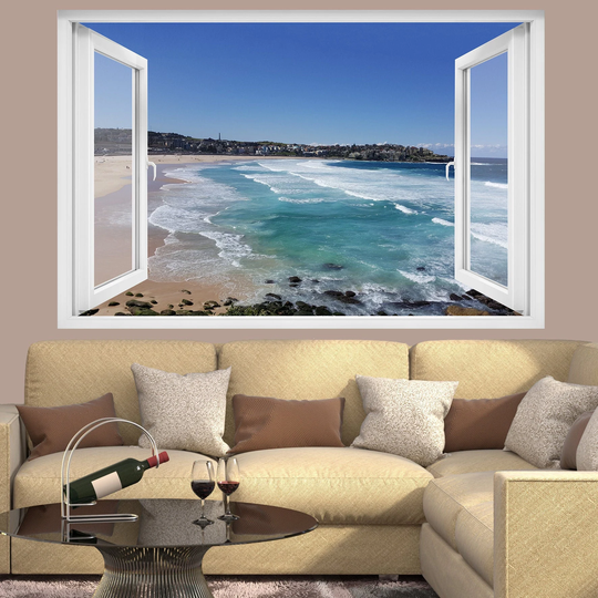 Sea Beach Sand Waves Scenery Wall Sticker Art Poster Mural Transfer Decal Print Room Home Nursery Office Shop Decor Id378