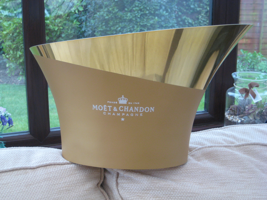 Large Moet & Chandon Champagne Ice Bucket Made By L'orfevrerie D'anjou, Never Used in Mint Condition