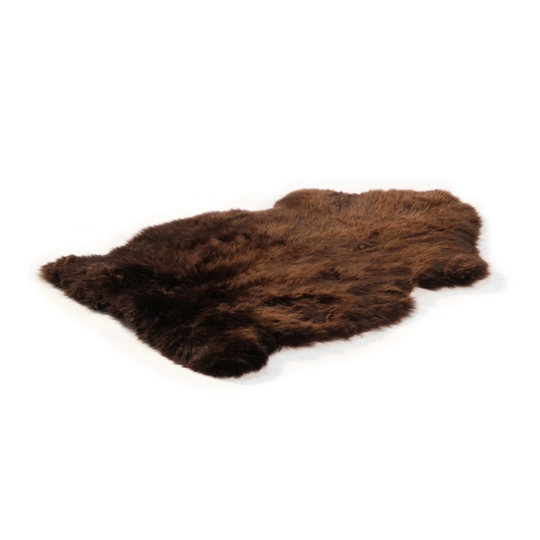 Long Wool Gold Star Brown Area Rug