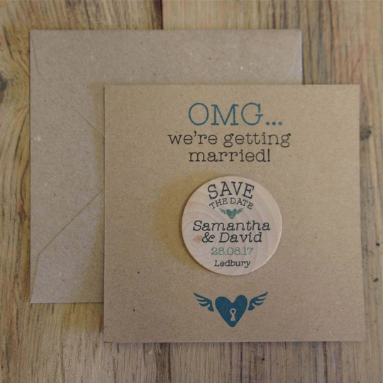 x30 Wooden Round Fridge Magnets - Save The Dates | 30 Min Order Omg... We Are Getting Married, Date Magnets