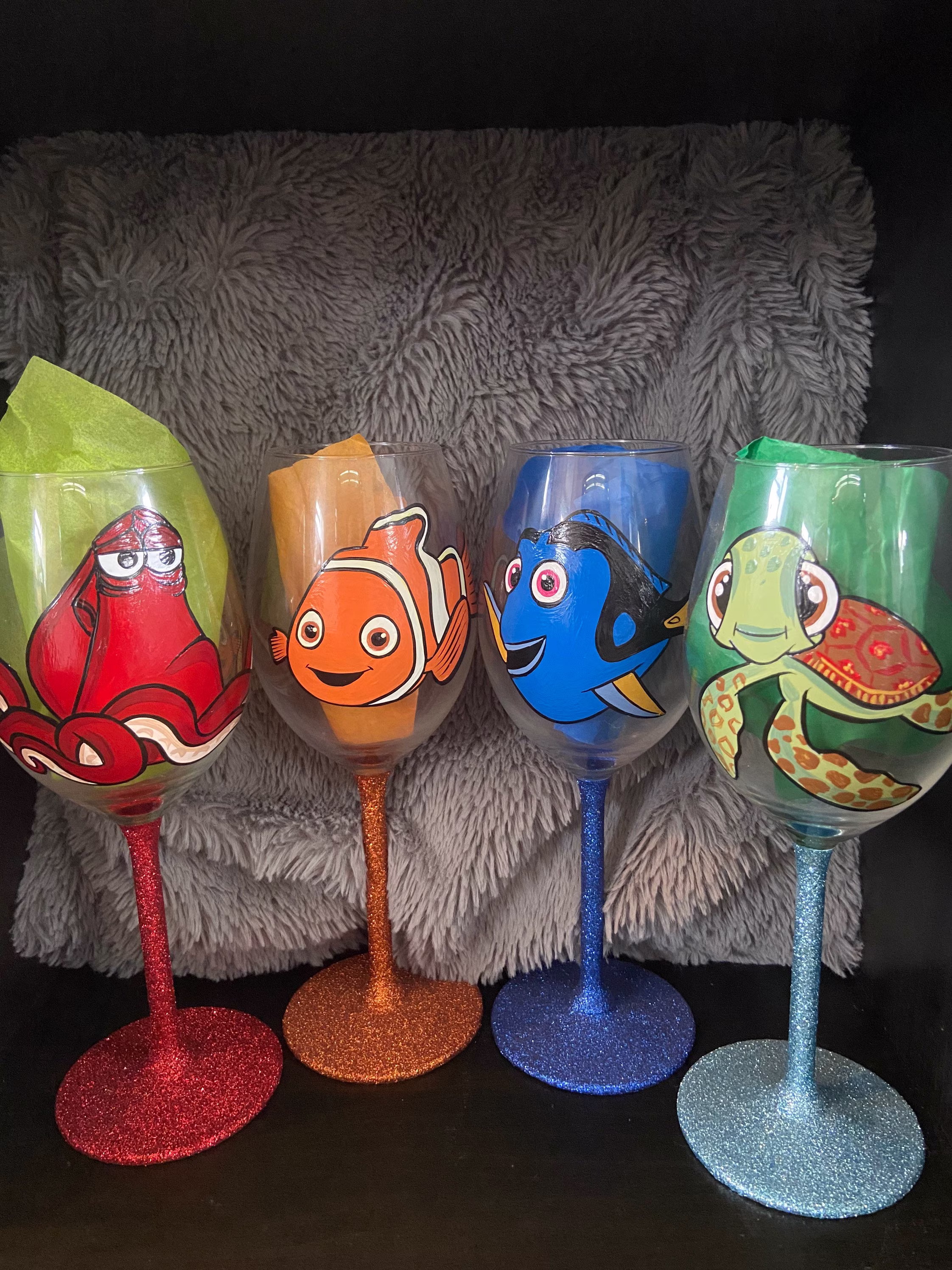 Nemo Handpainted Wine Glasses