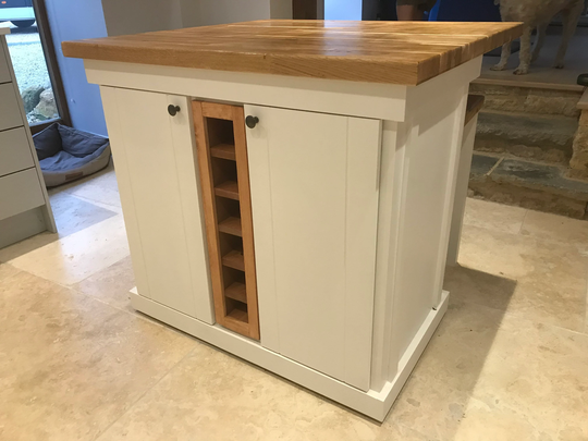 The Ryedale Bespoke Custom Made To Order Kitchen Island With 720mm Deep Oak Top