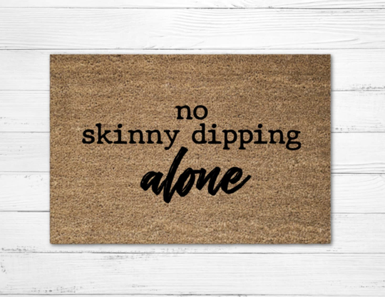 No Skinny Dipping Alone Doormat Rug, Summer Door Mat, Funny Doormat, Custom Housewarming Gift, Summer, Pool