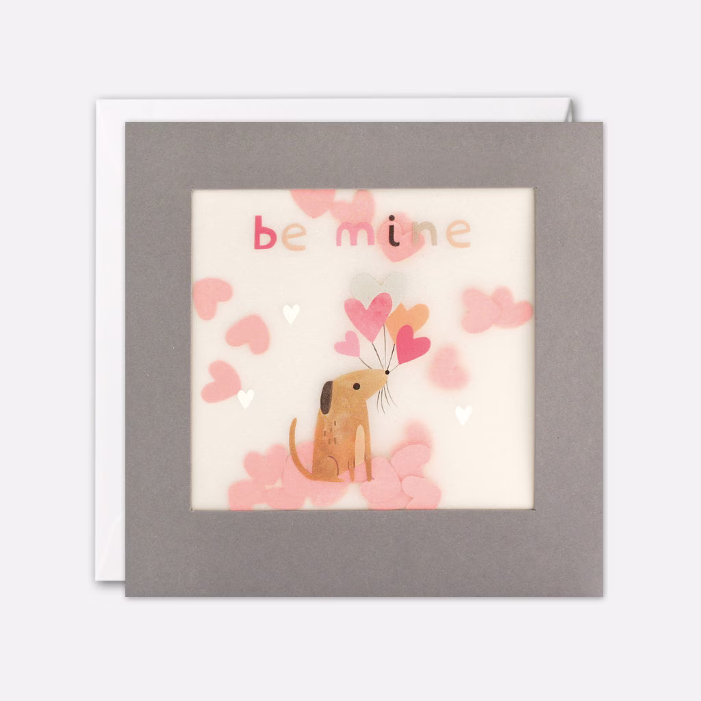 Dog Be Mine Valentine's Day Card With Paper Confetti - Shakies By James Ellis
