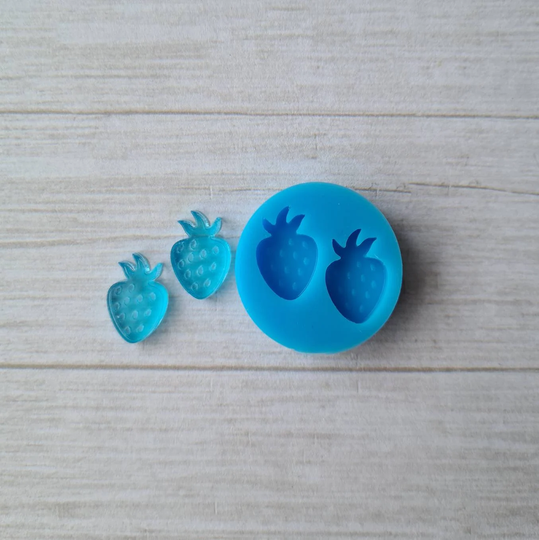 Resin Silicone Mold - 15mm Strawberry Stud Earrings Mold, Flexible Polymer Clay Supplies, Resin Supplies