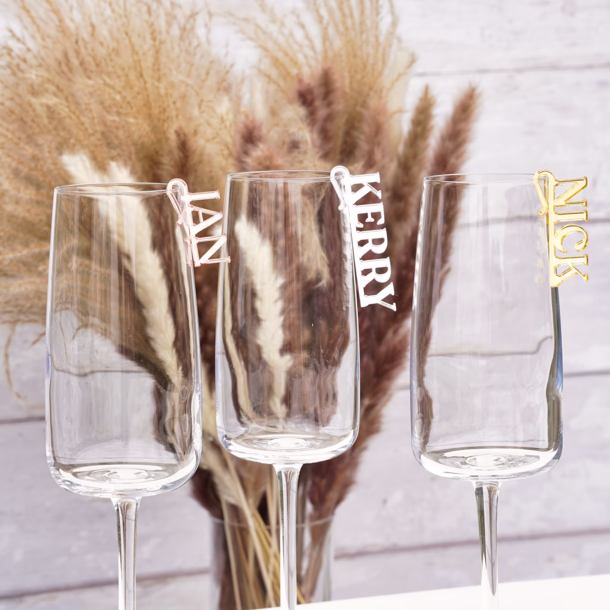 Wedding Wine Charms Acrylic Place Name Card Ideas Glass Marker Charm Cocktail Champagne Tags Drink Label