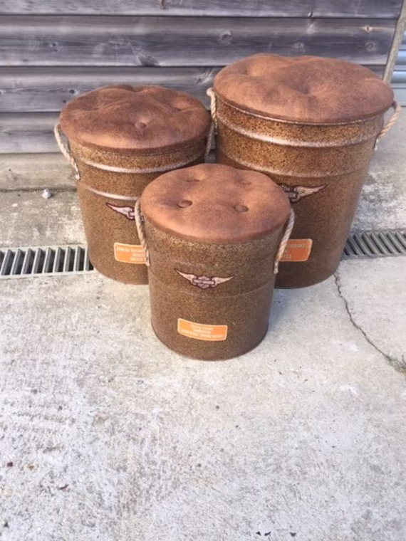 Retro Metal Rust Effect Storage Boxes & Stools - Motorcycle