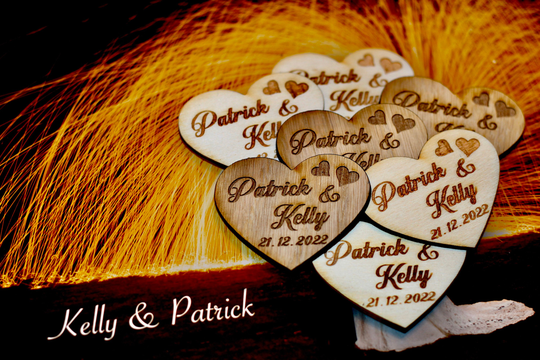 Oak Save The Date, Wedding Favour, Custom Wedding Invitations, Rustic Favor, Wooden Hearts, Date Magnet Tags Favours