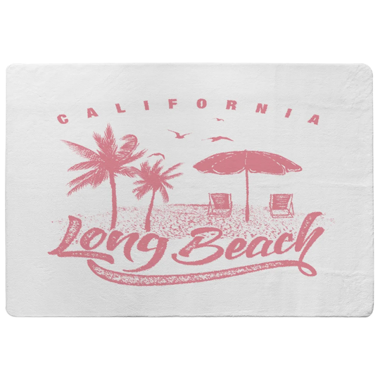 Ono Cali Long Beach Designer Shaggy Pink/Off-White Rug