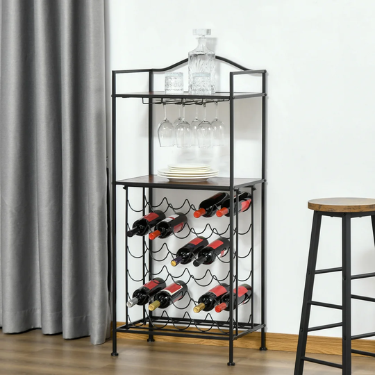 Eggertsville 30 Bottle Hanging Wine Bottle Rack in Rustic Brown/Black