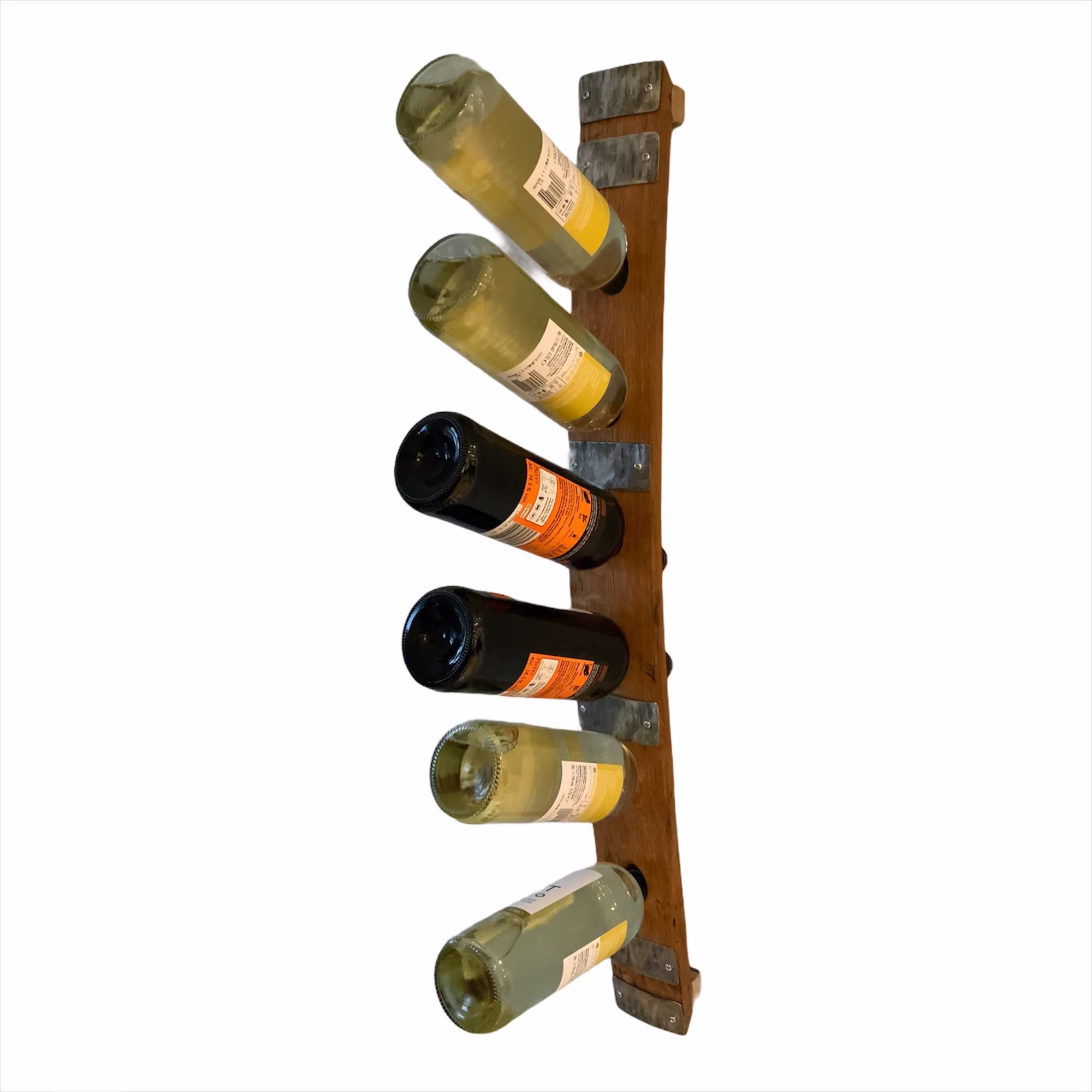 Wine Rack. Solid Oak Barrel Stave, 6 Bottle Wine Rack