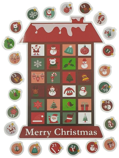 Christmas Magnetic Advent Countdown Calendar Fridge Magnet House Set