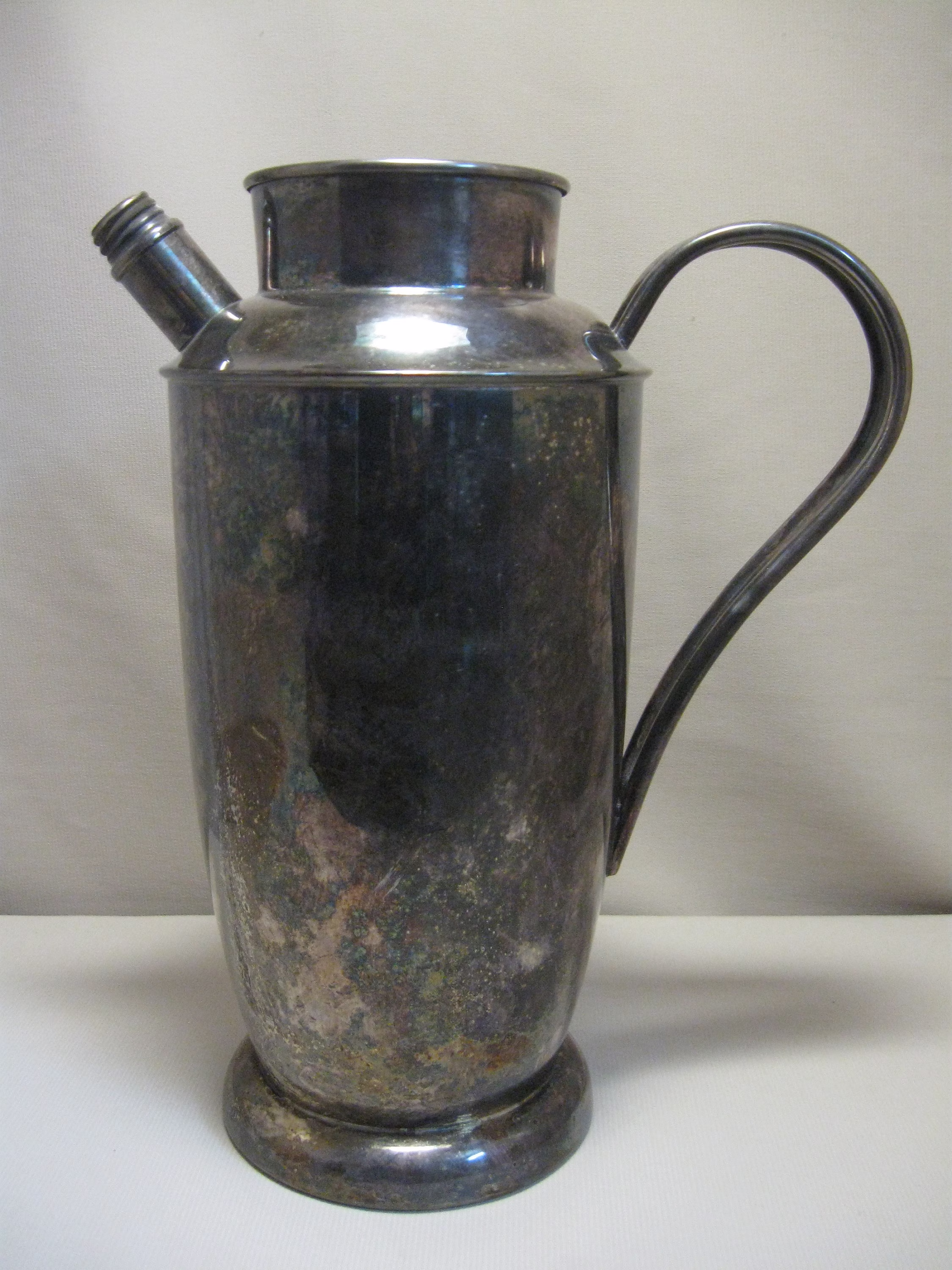 Silver Plate Pitcher Cocktail Shaker Apollo Bernard Rice's Sons 1895-1950
