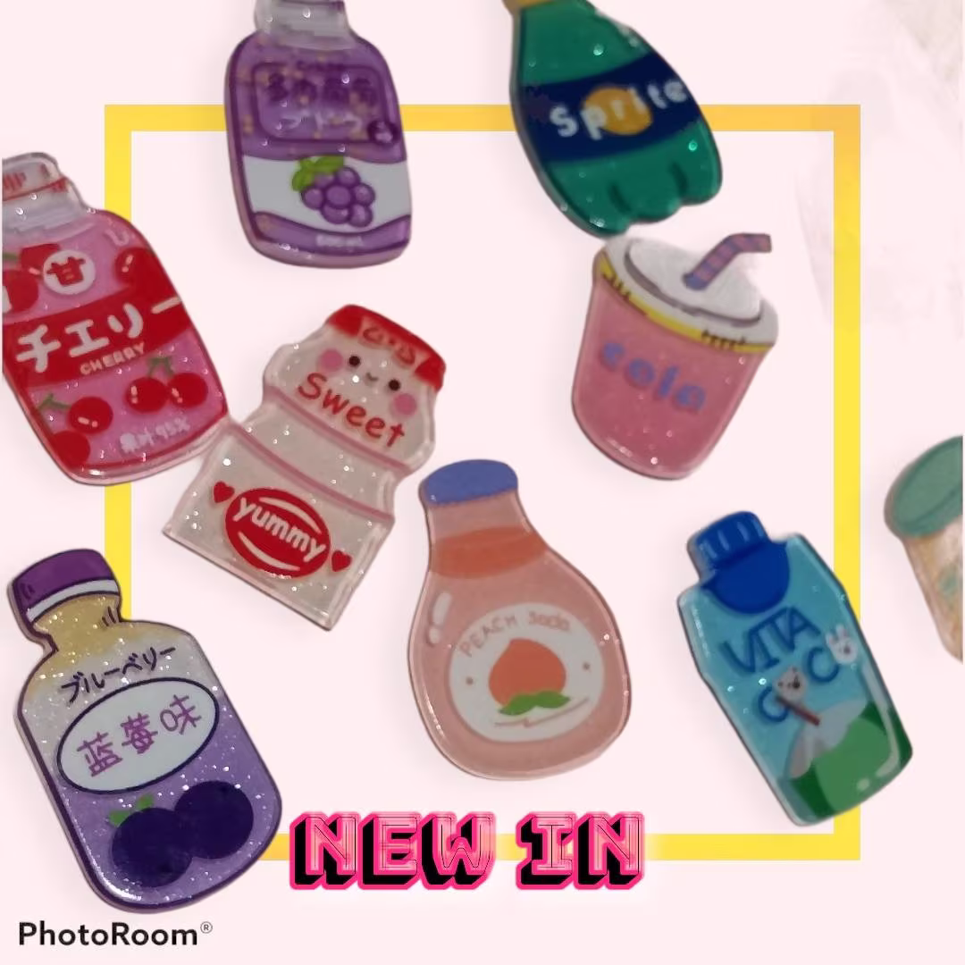 10x Flatback Resin Kawaii Aesthetic Assorted Various Korean Soda Flavors Drink Mixed Lot Embellishment Set Fairy Kei Anime Cosplay Tumblr