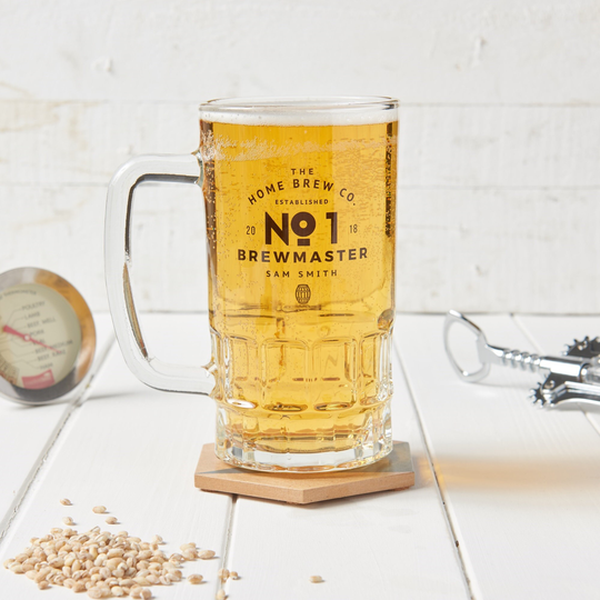 Personalised No. One Home Brewer Glass Tankard