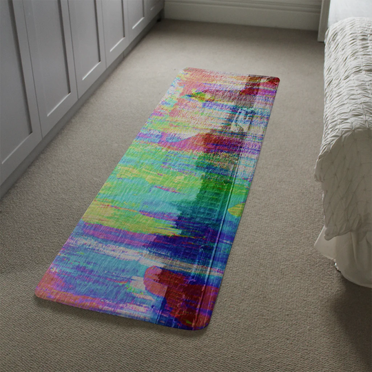 Logue Rainbow Bridge Designer Shaggy Blue/Green/Orange Rug
