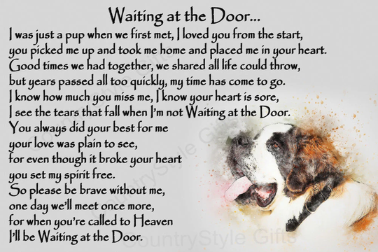 st Bernard Dog Pet Memorial Rainbow Bridge Sympathy Keepsake Gift