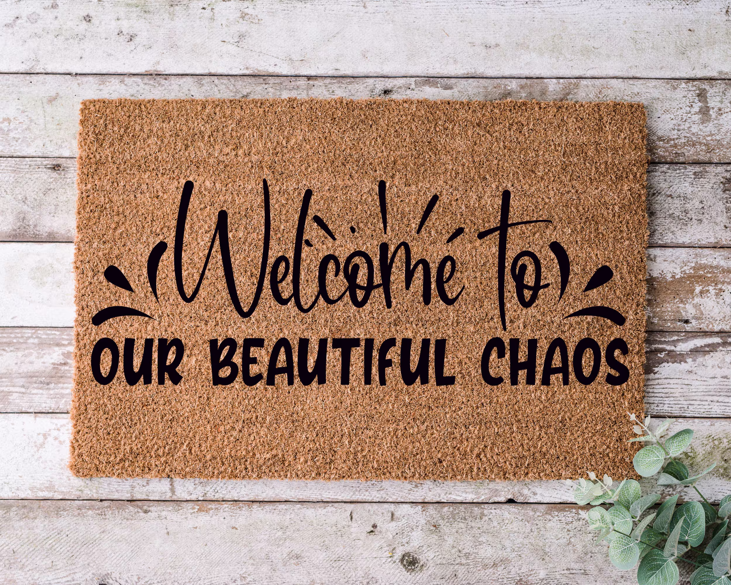 Welcome To Our Beautiful Chaos, Door Mat, Funny Doormat, Wedding Gift, Housewarming Gift, Home Closing Gift - 1188