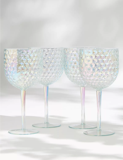 Set of 4 Lustre Picnic Wine Glasses grey
