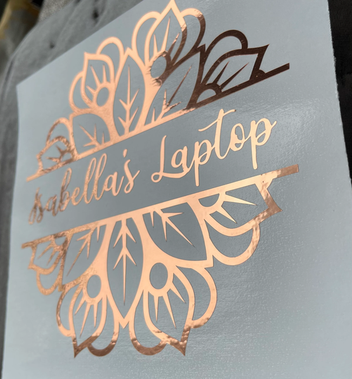 Mandala Name Decal, Window Laptop Wall Sticker, Self Adhesive Vinyl