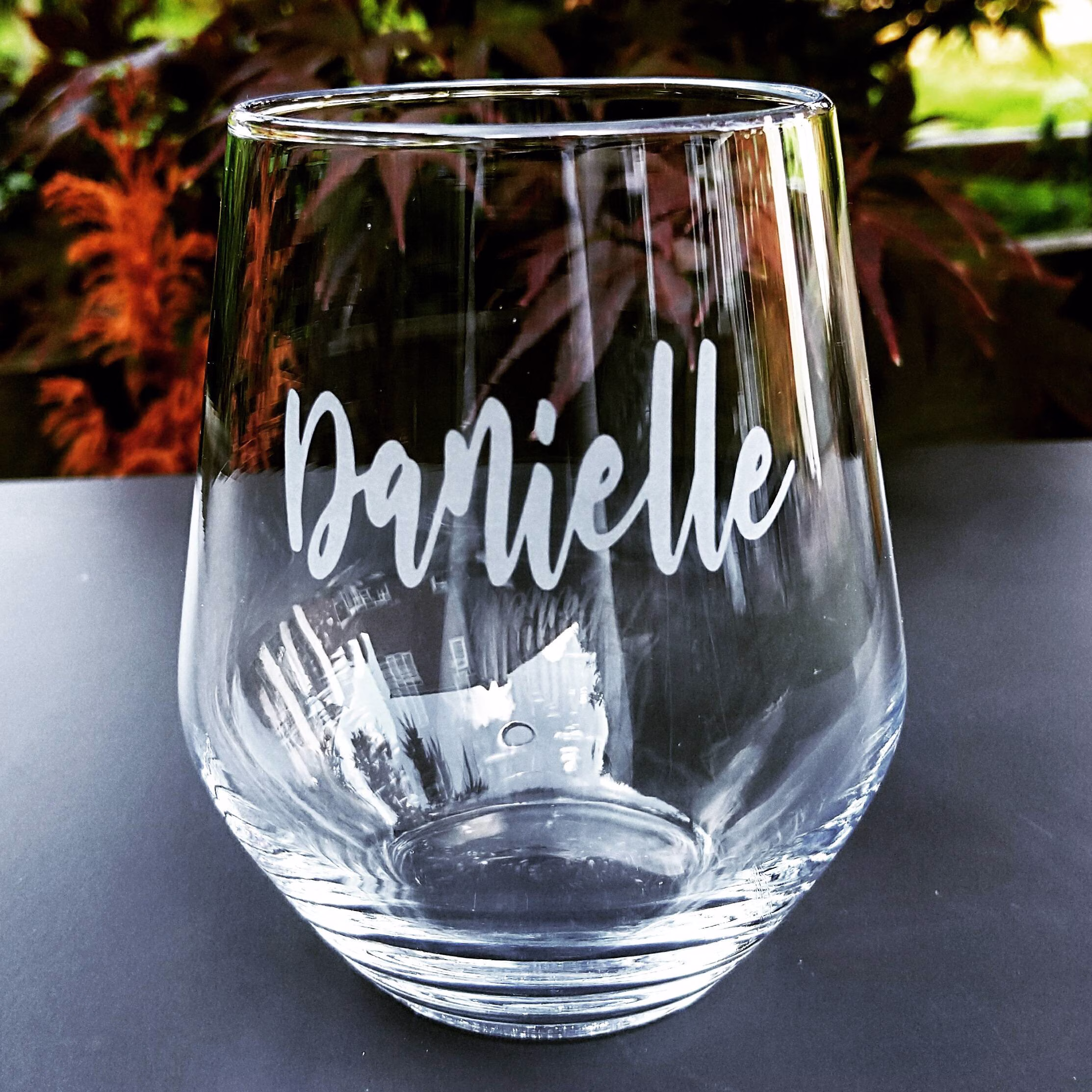 stemless Wine Glass Engraved With Any Name - New Personalised
