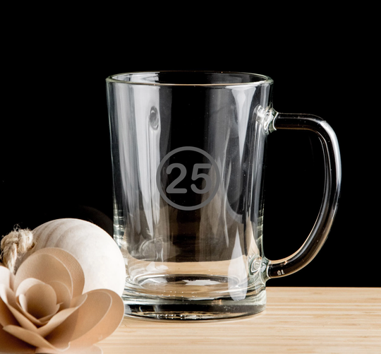 25Th, 25 Today Personalised Beer Mug Glass Pint Glass, Tankard Hand Etched Gift Bartender.126