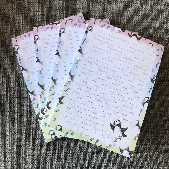 Puffin A5 Writing Pad Notepad Notes Catherine Redgate Stationery Organise Paper Bujo Office Puffins To Do List Letter Write Penpal Bird