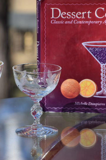 5 Vintage Etched Crystal 3 Oz Wine Liqueur - After Dinner Drink Glasses, Morgantown, 1947, Dessert Wine, Sherry Glasses