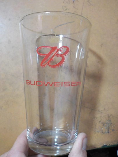 Vintage Budweiser Pint Beer Glass Mint Free Usa Shipping