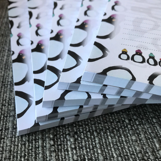 Penguin A5 Writing Paper Pad Notepad Notes Catherine Redgate Stationery Organise Bujo Office To Do List Letter Write Penpal Xmas Bird Lined