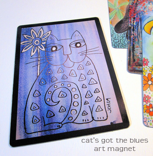 Art Magnet Cat's Got The Blues 3.5" X 5