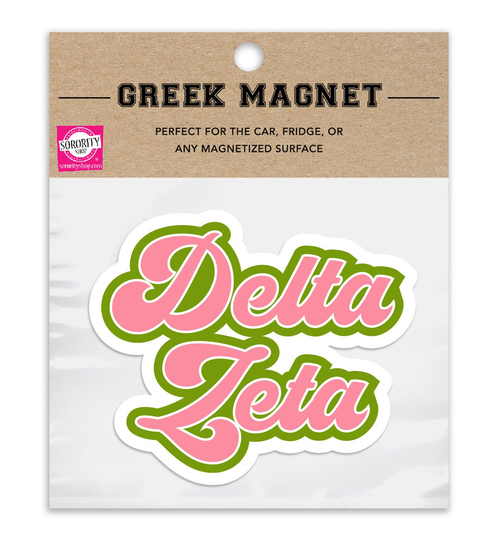 Delta Zeta Retro Sorority Car Magnet Set Of 2 Removable No Residue All Weather Magnets