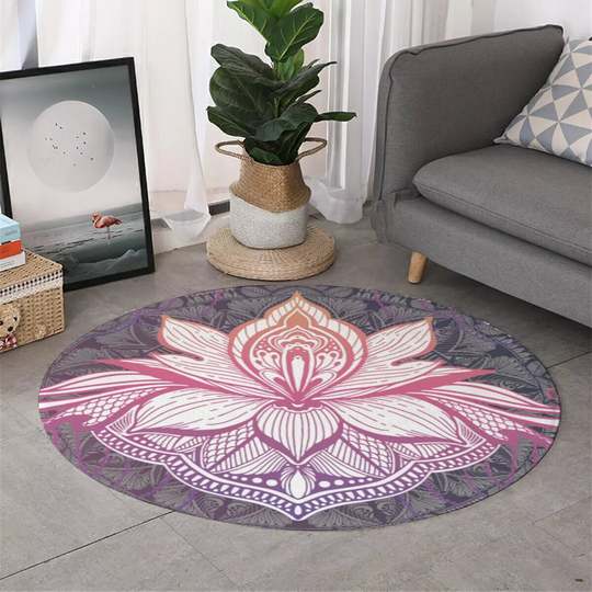 Lotus Mandala Round Area Rug