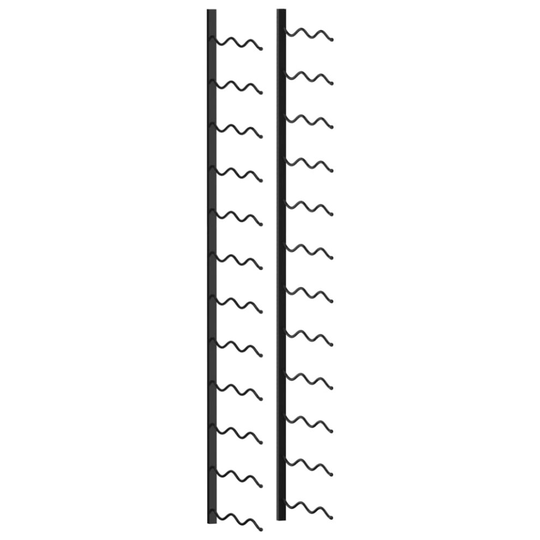 Wall-mounted Wine Rack for 24 Bottles Black Iron